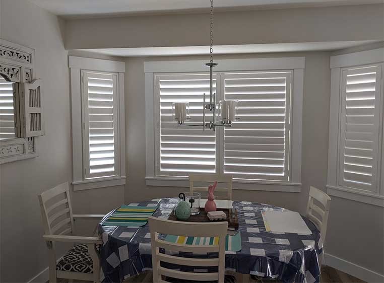 Breakfast nook with shutters